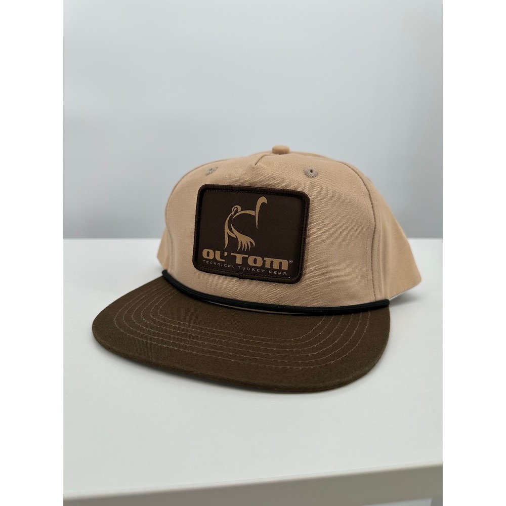 Ol Tom Technical Turkey Gear Hat Mens OSFM Brown Khaki Excellent Rope Snapback